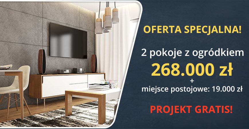 Oferta Specjalna na 2 pokoje z ogródkiem